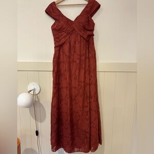 Azazie Rust Maxi Dress